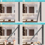 Wall Mounted Drying Rack - No Drill Installation, Space Saving Foldable Clothes Rack for Laundry Room, Dorm, Apartment,RV, Closet. Heavy Duty & Rustproof Aluminum Alloy (Gray)