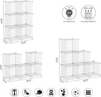 C&AHOME Wire Cube Storage, 6 - Cube Organizer Metal C Grids, Modular Shelves Units, Storage Bins Shelving, Closet Organizer, Ideal for Home, Office, Living Room, 36.6”L x 12.4”W x 36.6”H White