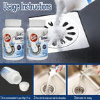 Pipe Dredge, Powerful Foaming Sink & Drain Cleaner Powder for Kitchen, Toilet & Pipeline Cleaning, Fast-Acting Clog Remover (2pcs or 4pcs) (2 bottles)