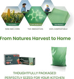 Compostable Trash Bags with Handles | BPI & OK Home Certified ASTM D6400 Standards | Heavy Duty Kitchen & Yard Waste Bags (13 Gallon Flat Top, 50 Count)