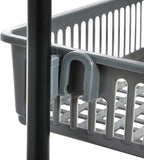 Household Essentials Household Essentials Over the Door Basket Storage Rack, Gray and Black