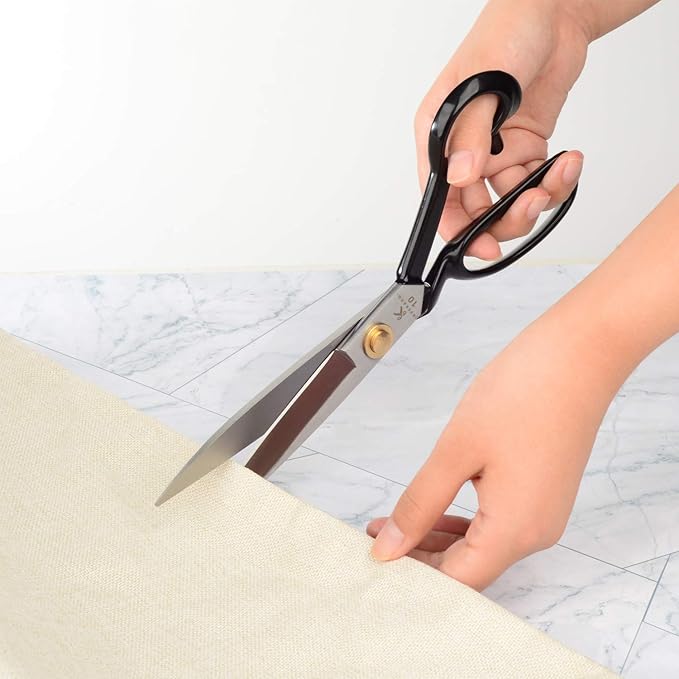 Sewing Scissors 10 Inch - Fabric Dressmaking Scissors Upholstery Office Shears for Tailors Dressmakers, Best for Cutting Fabric Leather Paper Raw Materials Heavy Duty High Carbon Steel(Right-Handed)