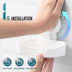 TAILI Soap Dish Soap Holder Suction Cup Powerful Vacuum Suction, Strong Sponge Holder for Shower, Bathroom, Tub and Kitchen Sink, Drill-Free, Removable