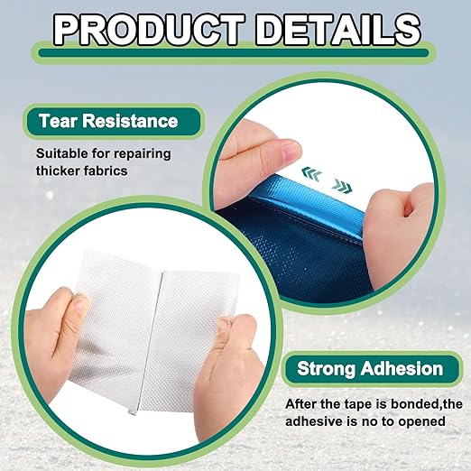 PATIKIL Awning Repair Tape 8m x 20cm Waterproof Canvas Tape High Adhesive Tear Repair Patch Kit for PVC Tarpaulin Tent Awning Fabric RV Sail Boat Cover, Blue (7.87" x26.24ft)