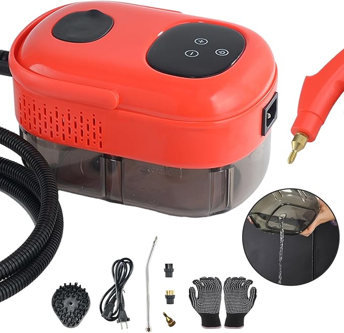 Handheld Steam Cleaner, Steam Shot Cleaner, 2500W High Heat Steamer for Bed Bugs, High Temperature Steamer for Car Detailing, Grout Steam Cleaner for Couch, Windows, Kitchen, Bathroom, Home