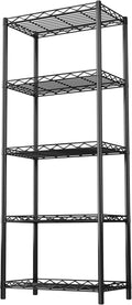 HOMEFORT 5-Tier Wire Shelving 5 Shelves Unit Metal Storage Rack Durable Organizer Perfect for Pantry Closet Kitchen Laundry Organization in Black,21”Wx14”Dx61”H