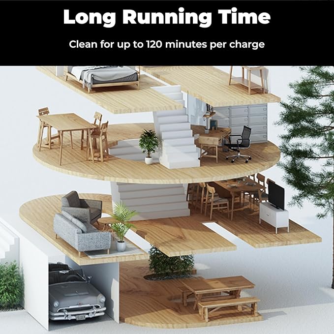 Robot Vacuum Cleaner with Smart Navigation, Powerful Robotic Vacuum Cleaner and Mop for Pet Hair, APP Control, Carpet,Voice Control, Hard Floor, Auto-Recharge