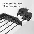 JOOM Laundry Drying Rack Collapsible, Wall Mounted Clothes Drying Rack, Retractable Drying Rack, 31.5" Wide, 5 Aluminum Rods, 60 lb Capacity (Black 31.5")