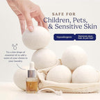 Handy Laundry Wool Dryer Ball - Natural Fabric Softener, Reusable, Reduces Clothing Wrinkles and Saves Drying Time - Better Alternative to Plastic Balls and Liquid Softener