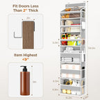 Over The Door Organizer, 6 Shelf Door Organizer Hanging with 6 Large Capacity Pockets, Over The Door Storage Hanging Shelves for Closet Wall Bathroom Closet Bedroom Nursery