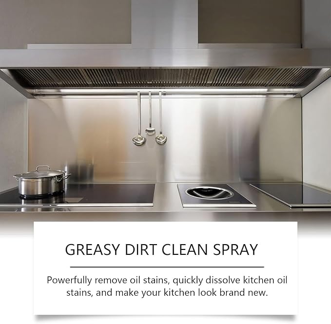 Greasy Dirt Clean Spray, Degreaser Cleaner Heavy Duty, Kitchen Cleaner, All Purpose Stain Removal Cleaners, Oven And Grill Cleaners Clean Up Kitchen Oil Stains(2, pc-120ml)