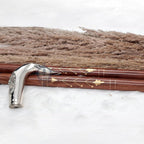 Deluxe Walking Sticks | Rosewood Crafted Cane with Solid Brass Chrome Decorative Bars | Nagina International