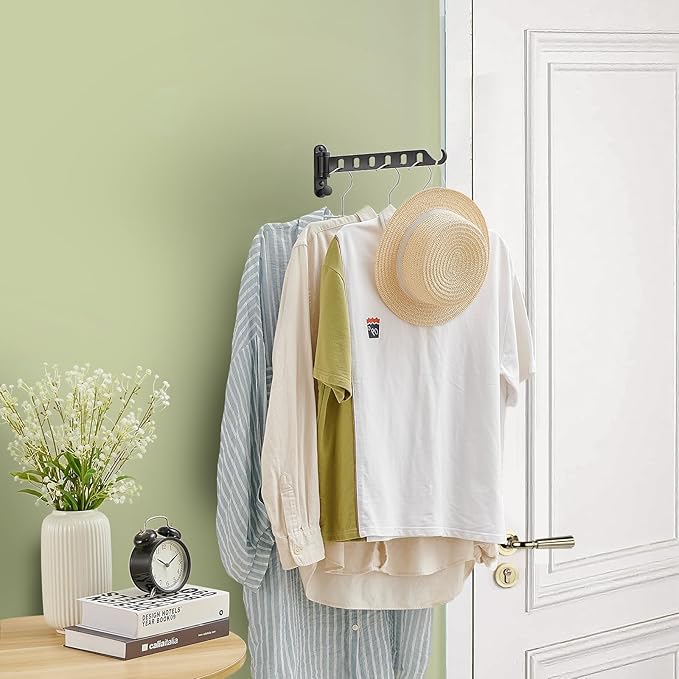 JOOM Laundry Drying Rack Wall Mounted Clothes Drying Rack Clothes Hanger Black