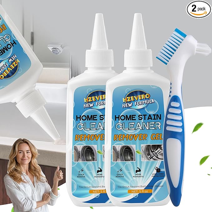 Mold Stain Remover Gel, Front Load Washer Mold Remover for Washing Machine Gasket Rubber Seal Home Stain Cleaner Gel for Grout Caulk, Bathroom, Shower, Bathtub, Refrigerator Cleaning Solution 10 Fl Oz