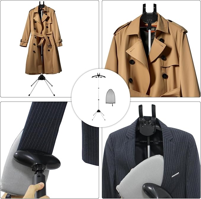 Steamer Hanger Stand with Garment Steamer Ironing Gloves,Garment hanger for steaming clothes,Steam rack for clothes,Handheld garment steamer rack