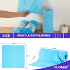 55 Pack Microfiber Cleaning Cloth Roll, Tear Away Reusable Towels, 11" X 9", Ultra Absorbent & Lint Free Microfiber Cloth for Cleaning Cars, Kitchen, Window, Home and Shop, Blue