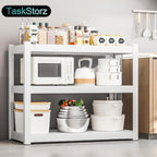 3-Tier Metal Storage Shelving Unit White 16" D x 36" W x 36" H, Adjustable, 1800 lbs Capacity, Heavy Duty, Storage Organizer, for Garage, Home, Bathroom, Laundry, Storage Rack