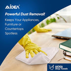 AIDEA Microfiber Cleaning Cloth White-100PK, Absorbent Cleaning Rags, Commercial Shop Rags Lint-Free, Scratch-Free, White Microfiber Towels for Cars, Kitchen Towels White 11.5 in.x 11.5 in.