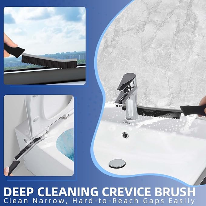 New Serrated Crevice Cleaning Brush, Hard Bristle Cleaning Tools for Household Use, Multifunctional Gap Cleaner Supplies for Kitchen, Bathroom,Toilet, Faucets, Grout, Car, Home Essentials