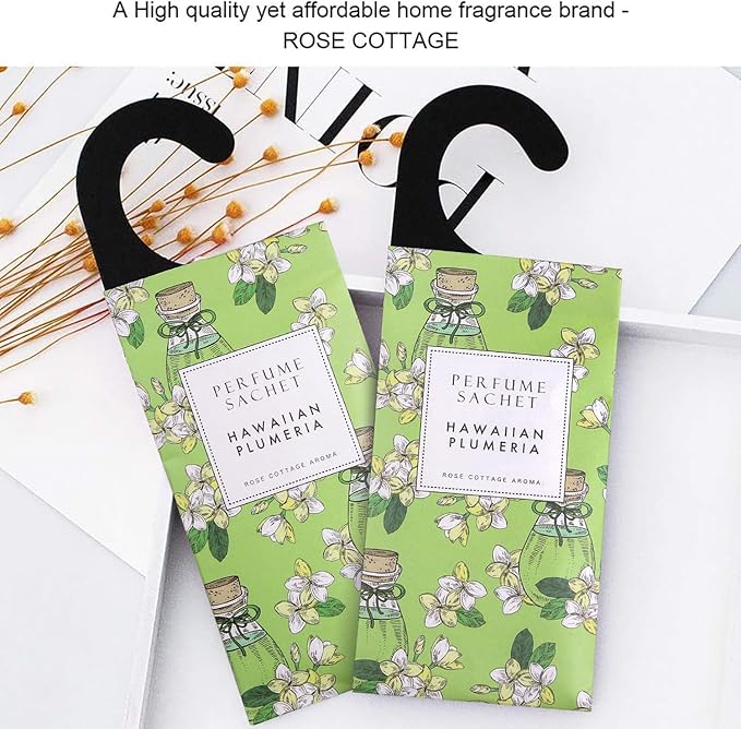 Large 12 Packs Hawaiian Plumeria Hanging Closet Air Freshener Scented Sachets Long Lasting Smell Goods
