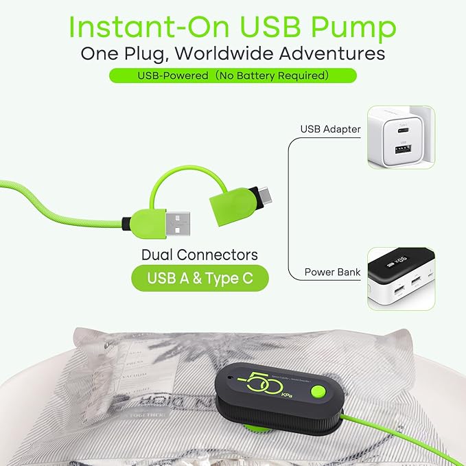 Vacbird Vacuum Bags for Travel with USB Pump, 18 Pack Compression Travel Vacuum Bags for Luggage and Suitcase, Carry-on Size Space Saver Bags for Clothes and Clothing