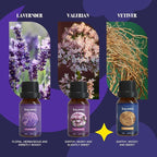 SALKING Sleep Essential Oils Set, Pure and Natural Essential Oils, Fragrance Oil Scented Oils for Oil Diffusers 6 x 10 ML - Lavender, Vetiver, Sandalwood, Valerian, Helichrysum, Benzoin…