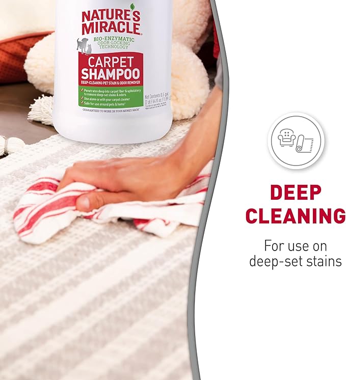 Nature’s Miracle Carpet Shampoo, Deep-Cleaning Pet Stain And Odor Remover, 64 Ounces
