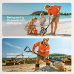 Sand Sifter Shovel, Aluminum Alloy Sifting Shovel with Holes, Adjustable Length Metal Mesh Sifter Scoop, Perfect for Finding Fleas or Shell/Chicken Coop/Gardening, Beach Combing Sieve Tools