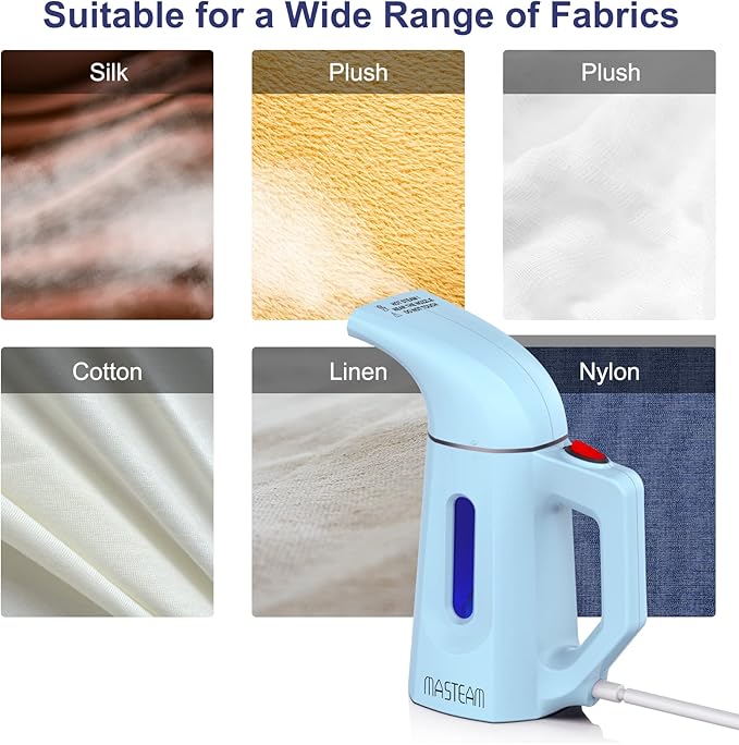 Steamer for Clothes Steamer,Handheld Shirt Steamer Hat Steamer for Home and Travel with Automatic Shut-Off Safety Protection, 180ML (Blue), H009, 8.28x3.54