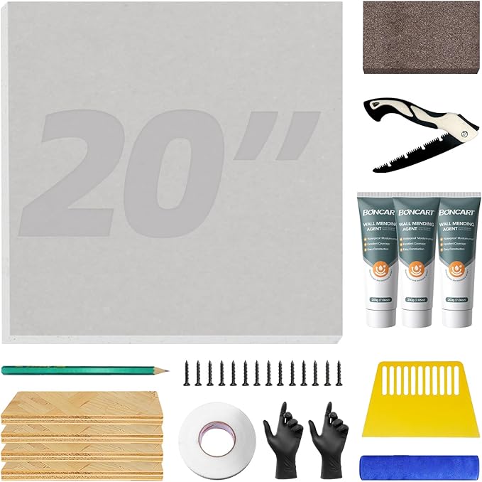 Drywall Repair Kit,Drywall Repair Panel 20” x20“,Drywall Patch Kit for Large Hole,Sheetrock Repair Kit,Wall Surface Large Hole Fill Quick and Easy Solution