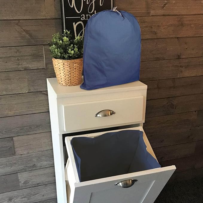 Urban Villa Laundry Bag Canvas|Dirty Clothes Travel Laundry Bag|Machine Washable|Reusable College Hostel Hamper Liner Bag for Delicates Drawstring Closure 4 Pack Indigo blue Color|Size 28X36 Inches