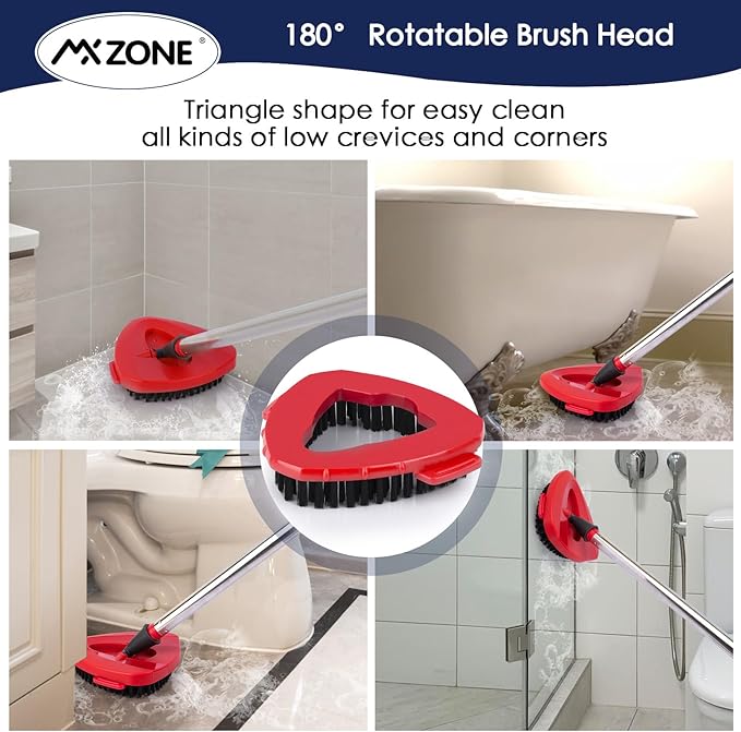 Scrubber Mop Head Replacement Compatible with O Cedar EasyWring 1 Tank System, Spin Mop Scrub Brush Head, Hard Bristle Cleaning Brush Attachment for Kitchen Tile Floor, Not Fit RinseClean
