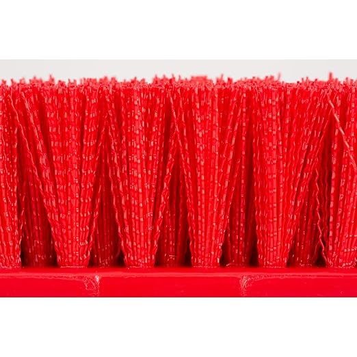 SPARTA Multi-Level Tile Scrub Brush 12" Wide Brush Head, Heavy-Duty Tile Cleaning Brush with End Bristles for Commercial Tiles, Tubs and Floor, Plastic, 12 Inches, Red, (Pack of 12)