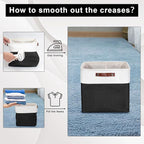 13x13 Cube Storage Bins, Collapsible Fabric Storage Box, 4 Pack Closet Baskets with Handles for Organizing, Shelf, Toys, Clothes, Home, Office, Nursery (Black&White)