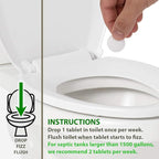 52 Weekly Septic Tank Treatment Fizz Tablets – Easy Flush Bio Toilet Tabs with Billions of Active Bacteria per Tablet – 1 Year Supply - 100% Natural & Safe for All Plumbing & Drain Lines…