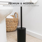 Matte Black Toilet Bowl Brush for Bathroom with Holder - Bathroom Cleaner Scrubber with Sleek Design, Sturdy, and Durable Bristles