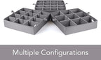 Covermates Keepsakes - Adjustable Zip-Top Storage Box - Configurable FlexGrid Compartments - Heavy Duty Polyester- Reinforced Handles - Stackable Design - Indoor Storage, Brown Heather