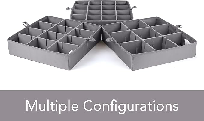 Covermates Keepsakes - Adjustable Zip-Top Storage Box - Configurable FlexGrid Compartments - Heavy Duty Polyester- Reinforced Handles - Stackable Design - Indoor Storage, Scarlett Red
