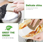 10 Pack Biodegradable Natural Sponges Kitchen - Compostable Cellulose and Coconut Walnut Scrubber Sponge - Non Scratch Eco Friendly Quick Drying Sponges for Dishes