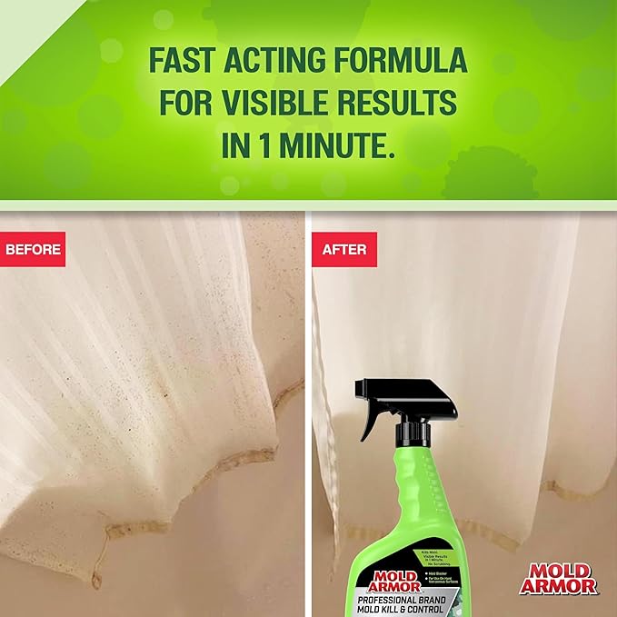 Mold Armor Professional Brand Mold Kill & Control Spray, 32 oz., Mold & Mildew Remover, Visible Results in Minutes, Eliminates Bacteria & Viruses