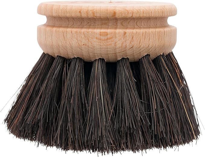 Redecker Horsehair Replacement Head for Dish Brush, 1-5/8-Inches, Set of 2, 100% Natural and Soft Dark Horsehair and Untreated Beechwood, Made in Germany