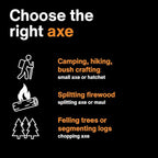 Fiskars X7 Small 14" Hatchet Axe with Sheath for Chopping Wood Kindling for Campfires while Outdoors & Camping, Insert-Molded Forged Steel Head, Low-Friction Blade, Shock Absorbing Handle & Non-Slip Grip