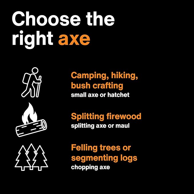 Fiskars X7 Small 14" Hatchet Axe with Sheath for Chopping Wood Kindling for Campfires while Outdoors & Camping, Insert-Molded Forged Steel Head, Low-Friction Blade, Shock Absorbing Handle & Non-Slip Grip