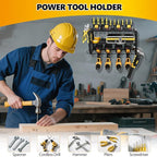 Power Tool Organizer Wall Mount,battery storage rack,Heavy Duty Iron Material, Garage & Workshop Tool Organizer Storage,150Lbs Load 3 Layers Storage Rack with 4 Drill Holders for Drills Cordless Tools