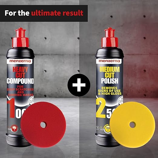 menzerna "Heavy Cut Compound 1000" I Abrasive Polishing Compound for Deep Scratches, Sanding Marks, Swirls & Holograms I Buffing and Polishing Compound for Scratch Repair I Silicone Free I 8 fl oz.