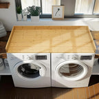 Gashell Washer Dryer Countertop, 27.5" x 54" Bamboo Washer and Dryer Countertop for Laundry Room Organization(Natural)