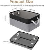 Storage Baskets for Shelves 13.8x9.8x6.7 Inch-Foldable Fabric Organizing Storage Bins with Handles, Closet & Bathroom Organizer, Home Storage for Kitchen, Office (6-Pack, Black&Gray)