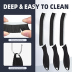 Hard Bristle Crevice Cleaning Brush - Home Cleaning Tools, Multi-Purpose Crevice Supplies for Kitchen, Bathroom, Toilet, Window, Vehicle, Faucets, Grout, Home (6, Black)