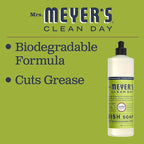 MRS. MEYER'S CLEAN DAY Liquid Dish Soap, Biodegradable Formula, Lemon Verbena, 16 fl. Oz
