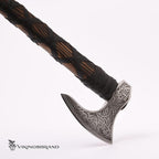 Genuine Viking Bearded Axe - 1095 Carbon Steel, 55-58 RC Hardness - Includes Leather Cover, 21.6 Inches